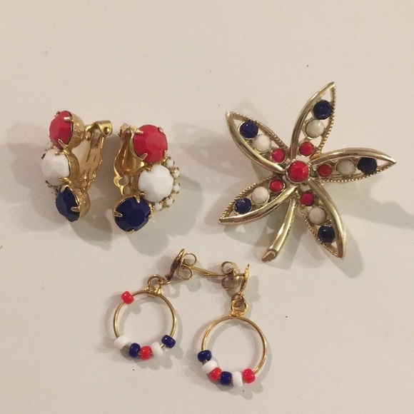 Brooch with Clip on Earrings and Post Earrings (Z) - Picture 2 of 4